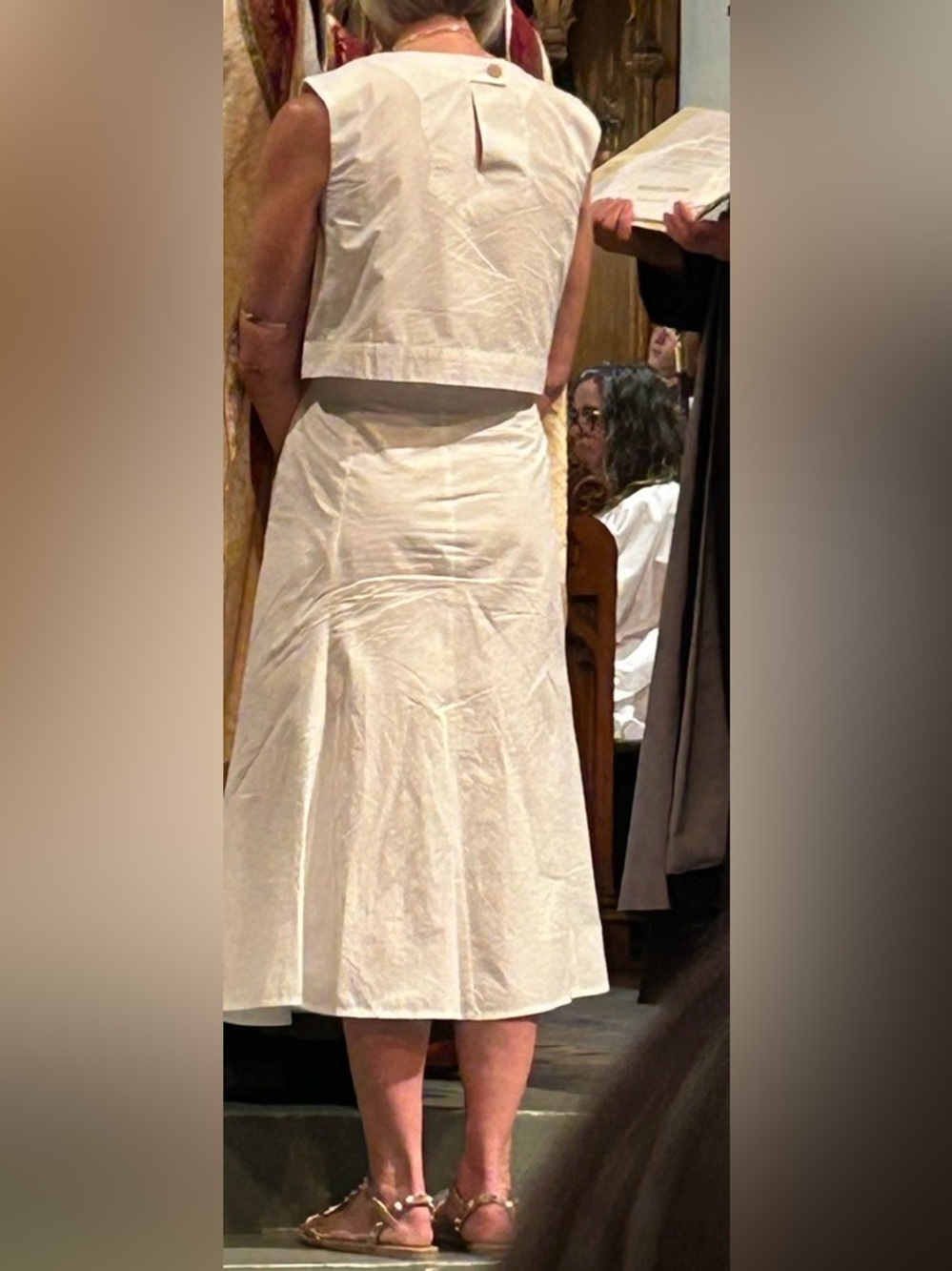 Julia Amory White Cotton Park Ave Skirt - Picture 5 of 6